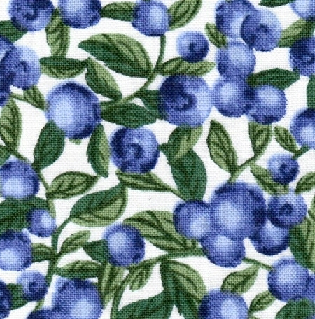 Blue berry pattern fabric for modern quilting