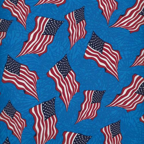 Patriotic American flag fabric pattern for workshops