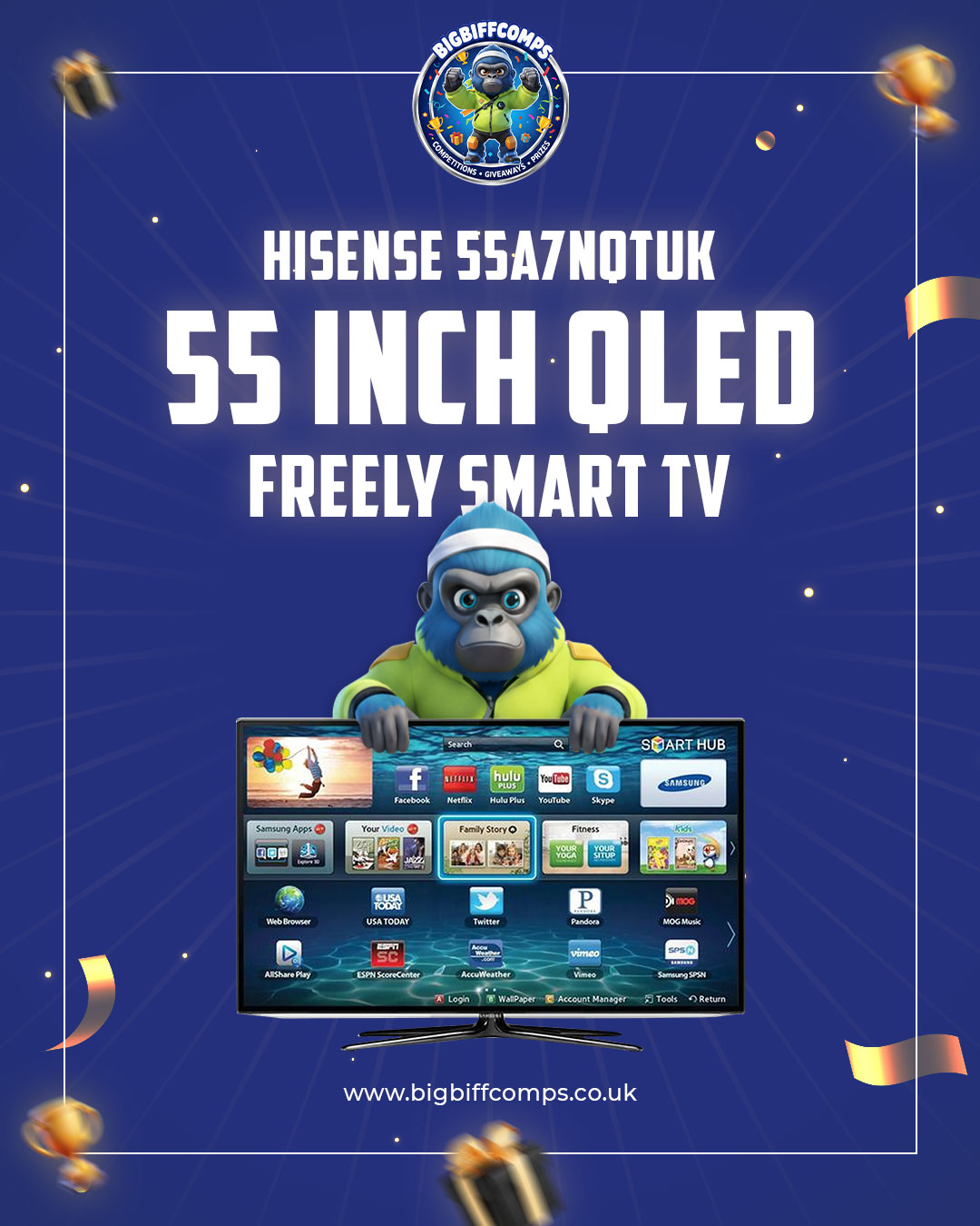 Hisense 55A7NQTUK 55 Inch QLED Freely Smart TV